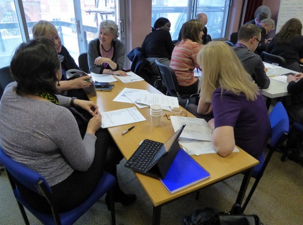 Sharon taking part in one of the consultation workshops discussing Ambition. Photo credit: Julia Chandler/Libraries Taskforce
