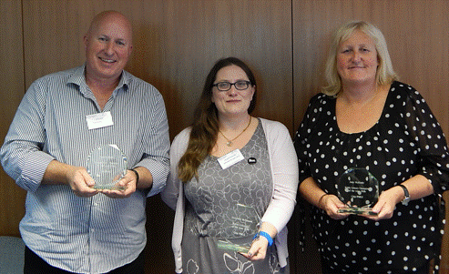 Award winners (from left to right): Thomas Colloff, Elizabeth McDonald, and Julie McKirdy. Photo credit: Jacquie Widdowson/PMLG