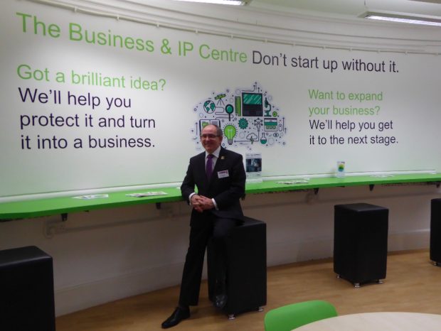Taskforce Chair and Chief Executive of Northamptonshire County Council Paul Blantern in the new BIPC in Northampton library. 