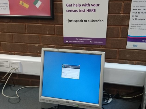 Signs in Ryde library.